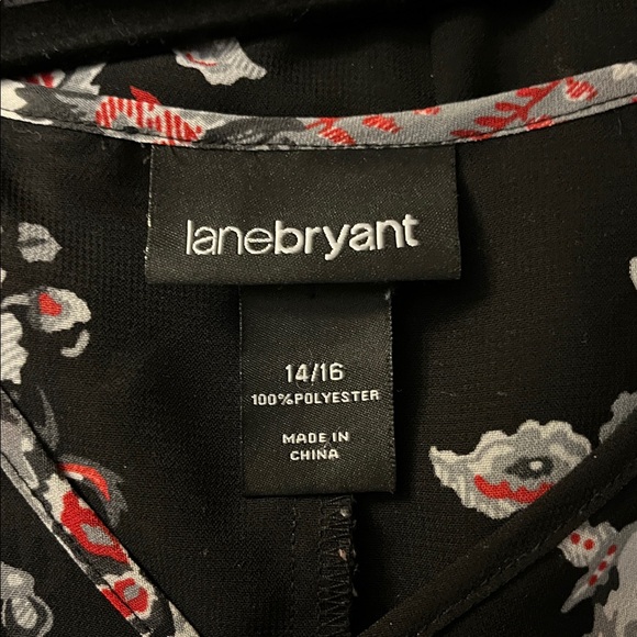 Lane Bryant Black and White Floral Blouse - Picture 6 of 9